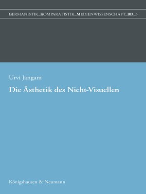 cover image of Eine Ästhetik des Nicht-Visuellen